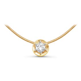 Колье из лимонного золота КЮЗ Del'ta DБР070107л с бриллиантом DБР070107л фото
