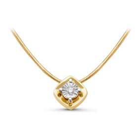 Колье из лимонного золота КЮЗ Del'ta DБР070111л с бриллиантом DБР070111л фото