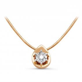 Золотое колье КЮЗ Del'ta DБР070113 с бриллиантом DБР070113 фото