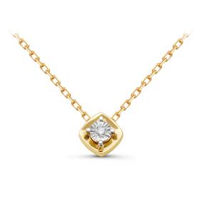 Колье из лимонного золота КЮЗ Del'ta DБР070116л с бриллиантом DБР070116л фото