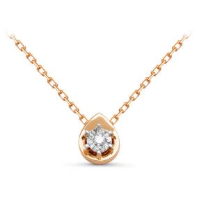 Золотое колье КЮЗ Del'ta DБР070118 с бриллиантом DБР070118 фото