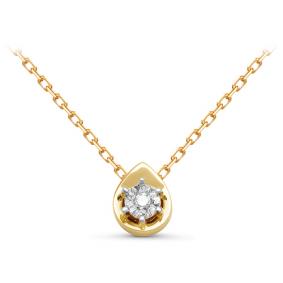 Колье из лимонного золота КЮЗ Del'ta DБР070118л с бриллиантом DБР070118л фото