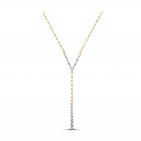 Золотое колье КЮЗ Del'ta DБР070283л с бриллиантом DБР070283л фото