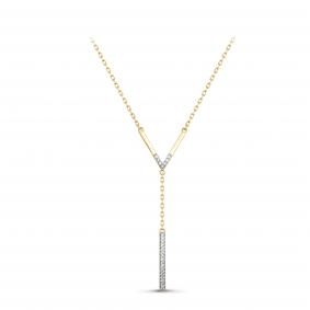 Золотое колье КЮЗ Del'ta DБР070284л с бриллиантом DБР070284л фото