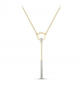 Колье из лимонного золота КЮЗ Del'ta DБР070285л с бриллиантом DБР070285л фото