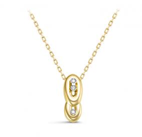 Колье из лимонного золота КЮЗ Del'ta DБР070354л с бриллиантом DБР070354л фото
