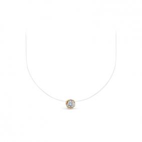Колье из лимонного золота КЮЗ Del'ta DБР072249л с бриллиантом DБР072249л фото