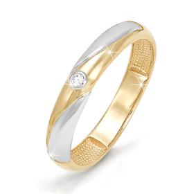 Золотое кольцо КЮЗ Del'ta DБР090042 с бриллиантом DБР090042 фото