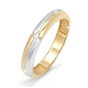 Золотое кольцо КЮЗ Del'ta DБР090048 с бриллиантом DБР090048 фото