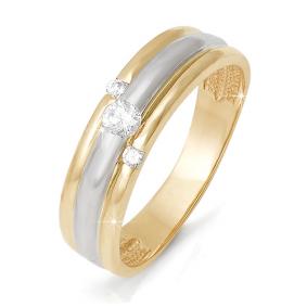 Золотое кольцо КЮЗ Del'ta DБР090063 с бриллиантом DБР090063 фото