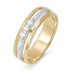 Золотое кольцо КЮЗ Del'ta DБР090070 с бриллиантом DБР090070 фото