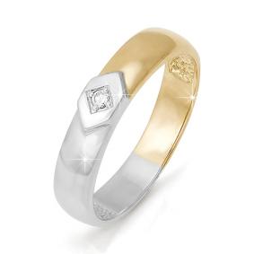 Золотое кольцо КЮЗ Del'ta DБР090071 с бриллиантом DБР090071 фото