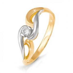 Золотое кольцо КЮЗ Del'ta DБР110022 с бриллиантом DБР110022 фото