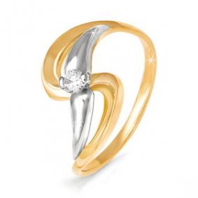 Золотое кольцо КЮЗ Del'ta DБР110025 с бриллиантом DБР110025 фото