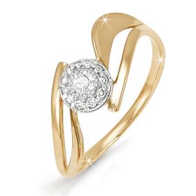 Золотое кольцо КЮЗ Del'ta DБР110073 с бриллиантом DБР110073 фото
