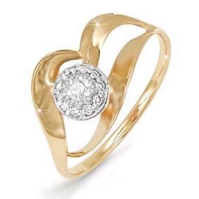 Золотое кольцо КЮЗ Del'ta DБР110075 с бриллиантом DБР110075 фото