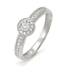 Кольцо из белого золота КЮЗ Del'ta DБР110090 с бриллиантом DБР110090 фото