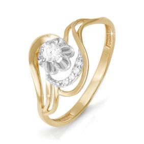 Золотое кольцо КЮЗ Del'ta DБР110097 с бриллиантом DБР110097 фото