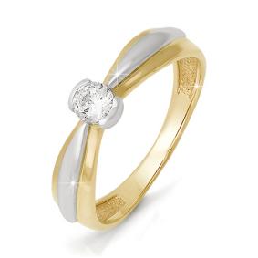 Золотое кольцо КЮЗ Del'ta DБР110098 с бриллиантом DБР110098 фото