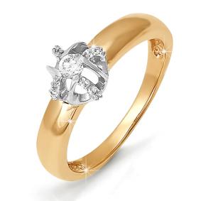 Золотое кольцо КЮЗ Del'ta DБР110116 с бриллиантом DБР110116 фото