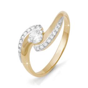 Золотое кольцо КЮЗ Del'ta DБР110123 с бриллиантом DБР110123 фото