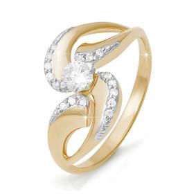 Золотое кольцо КЮЗ Del'ta DБР110125 с бриллиантом DБР110125 фото