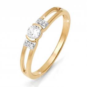 Золотое кольцо КЮЗ Del'ta DБР110135 с бриллиантом DБР110135 фото