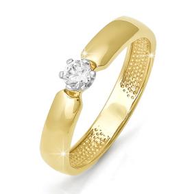 Золотое кольцо КЮЗ Del'ta DБР110139л с бриллиантом DБР110139л фото