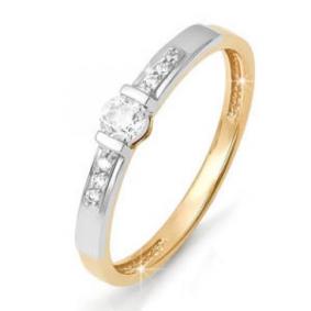 Золотое кольцо КЮЗ Del'ta DБР110146 с бриллиантом DБР110146 фото