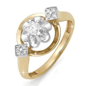 Золотое кольцо КЮЗ Del'ta DБР110178 с бриллиантом DБР110178 фото