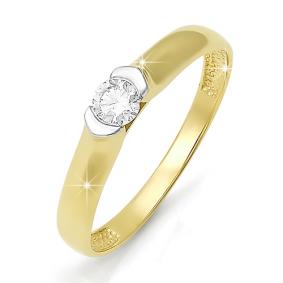 Кольцо из лимонного золота КЮЗ Del'ta DБР110183л с бриллиантом DБР110183л фото