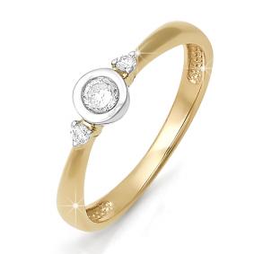 Золотое кольцо КЮЗ Del'ta DБР110195 с бриллиантом DБР110195 фото