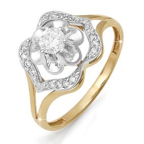 Золотое кольцо КЮЗ Del'ta DБР110204 с бриллиантом DБР110204 фото