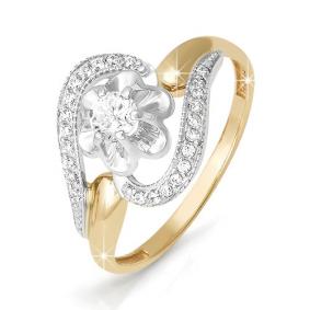 Золотое кольцо КЮЗ Del'ta DБР110205 с бриллиантом DБР110205 фото