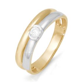 Золотое кольцо КЮЗ Del'ta DБР110240 с бриллиантом DБР110240 фото
