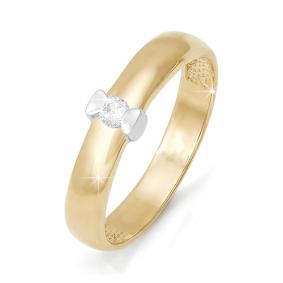 Золотое кольцо КЮЗ Del'ta DБР110258 с бриллиантом DБР110258 фото