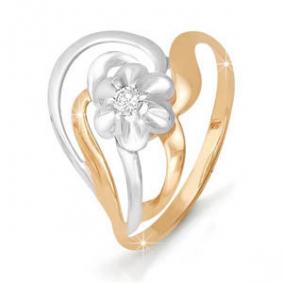 Золотое кольцо КЮЗ Del'ta DБР110269 с бриллиантом DБР110269 фото