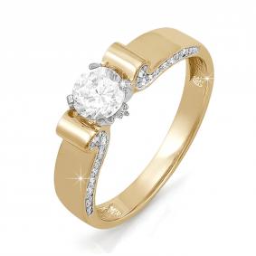 Золотое кольцо КЮЗ Del'ta DБР110296 с бриллиантом DБР110296 фото