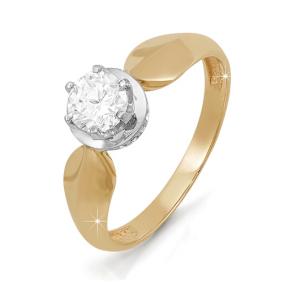 Золотое кольцо КЮЗ Del'ta DБР110298 с бриллиантом DБР110298 фото