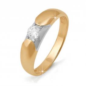 Золотое кольцо КЮЗ Del'ta DБР110352 с бриллиантом DБР110352 фото