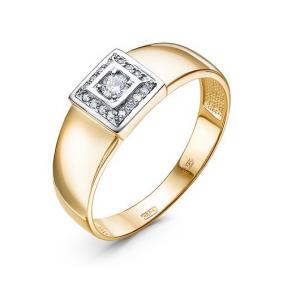 Кольцо из лимонного золота КЮЗ Del'ta DБР110376л с бриллиантом DБР110376л фото