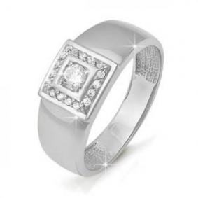 Кольцо из белого золота КЮЗ Del'ta DБР110377 с бриллиантом DБР110377 фото