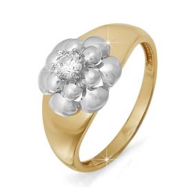 Золотое кольцо КЮЗ Del'ta DБР110402 с бриллиантом DБР110402 фото