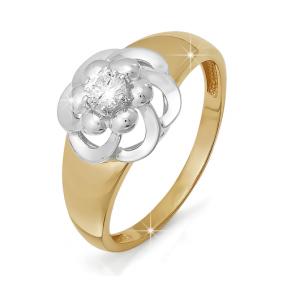 Золотое кольцо КЮЗ Del'ta DБР110422 с бриллиантом DБР110422 фото