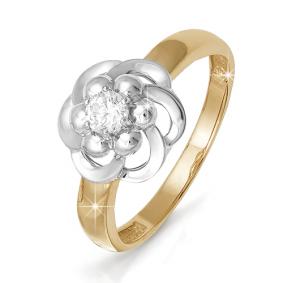 Золотое кольцо КЮЗ Del'ta DБР110444 с бриллиантом DБР110444 фото