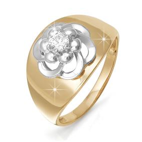 Золотое кольцо КЮЗ Del'ta DБР110446 с бриллиантом DБР110446 фото