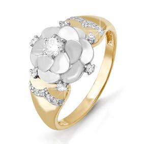 Золотое кольцо КЮЗ Del'ta DБР110452 с бриллиантом DБР110452 фото