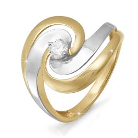 Золотое кольцо КЮЗ Del'ta DБР110475 с бриллиантом DБР110475 фото