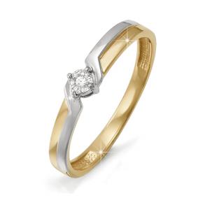 Золотое кольцо КЮЗ Del'ta DБР110519 с бриллиантом DБР110519 фото