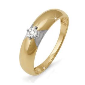 Золотое кольцо КЮЗ Del'ta DБР110525 с бриллиантом DБР110525 фото